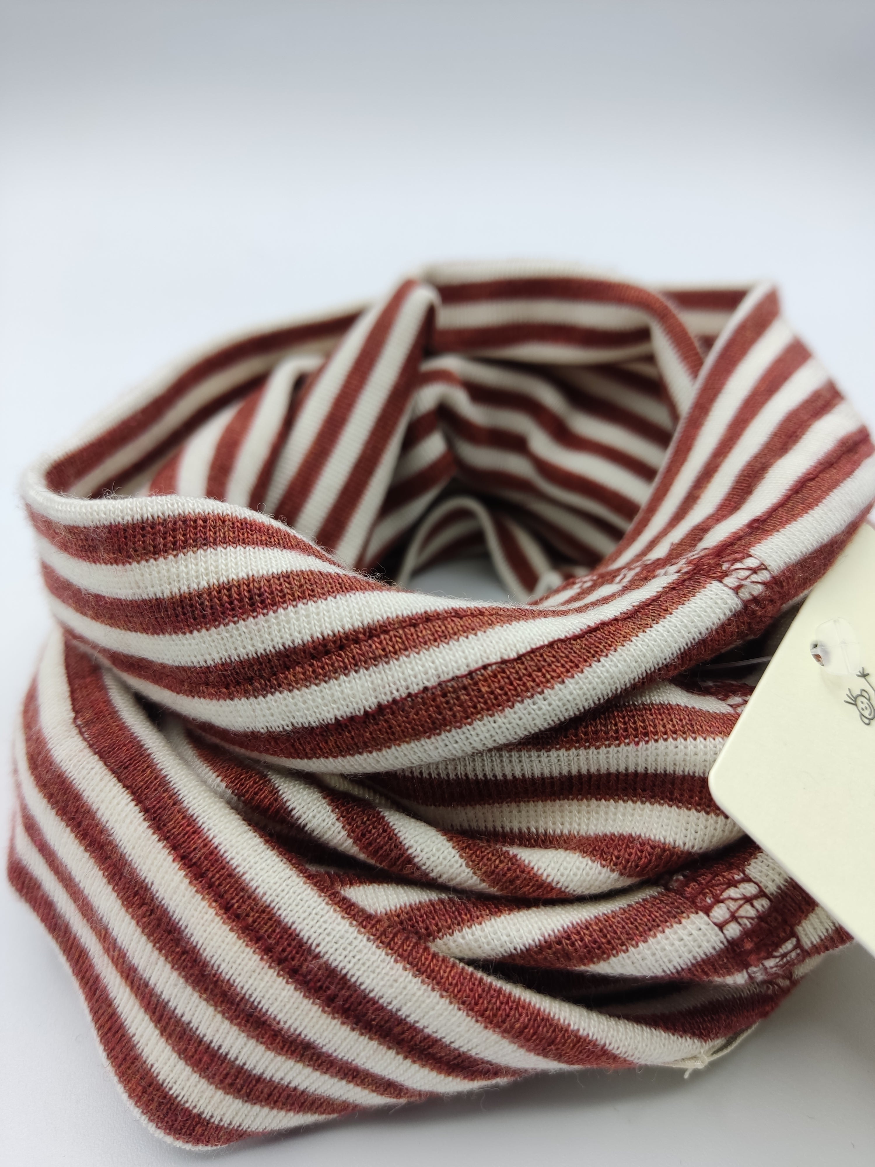 Scaldacollo in lana e seta per bambino e adulto // riga Rosso Mattone